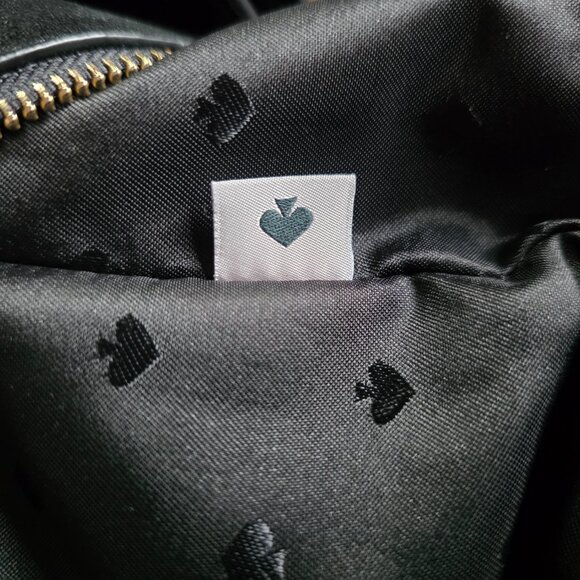 KATE SPADE (LG) TRIPLE COMPARTMENT TOTE Black Pebbled Leather and Suede Side - Picture 12 of 13